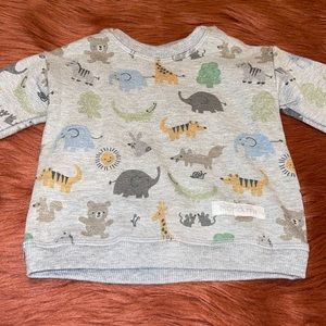 Baby Girl Sweatshirt Safari Pattern 6 Months